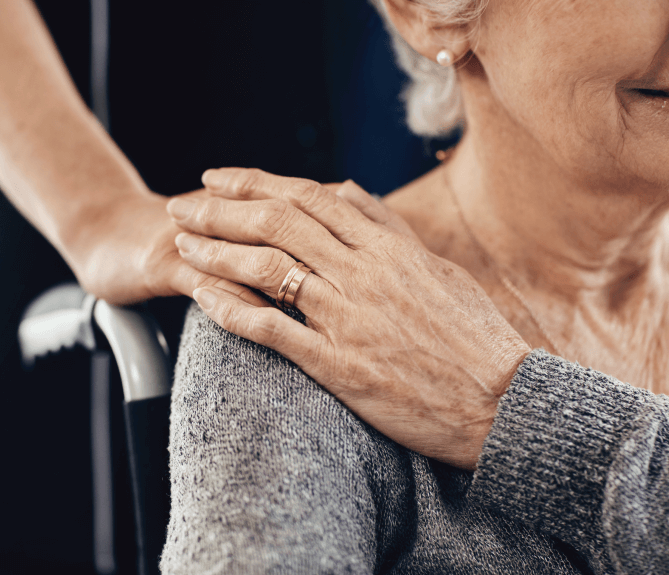 holding nurses hand